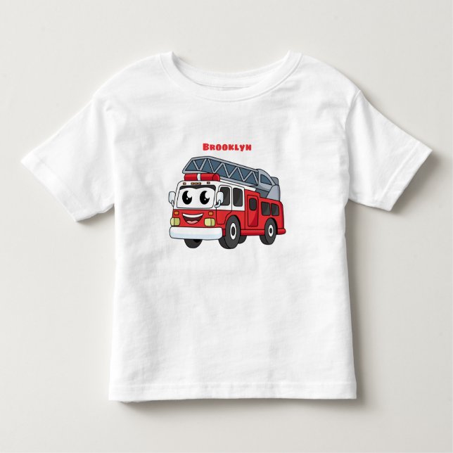 Camiseta Infantil Animação de bombeiros felizes (Frente)