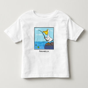 Camiseta Infantil Animação pelicana de pesca