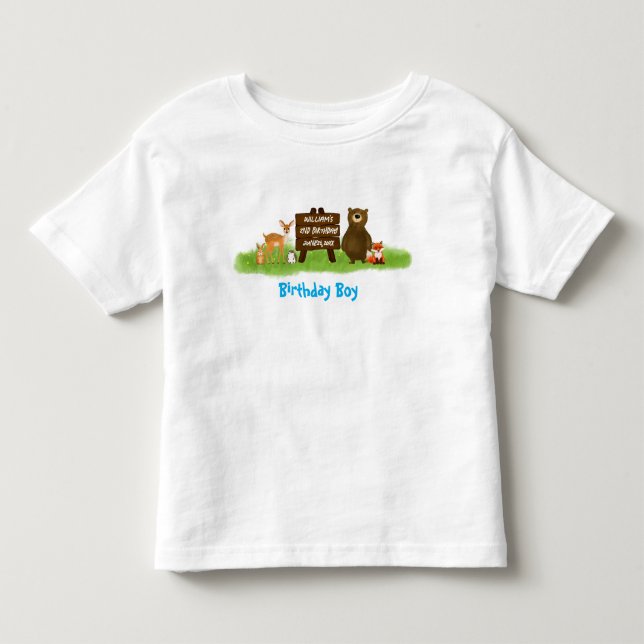 Camiseta Infantil Animais da Festa da Floresta Rústica Convidado de  (Frente)