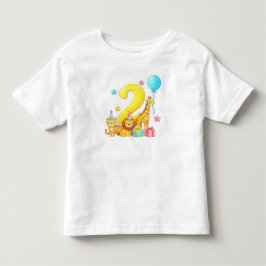 Camiseta Infantil Animais da Selva para 2º Aniversário"