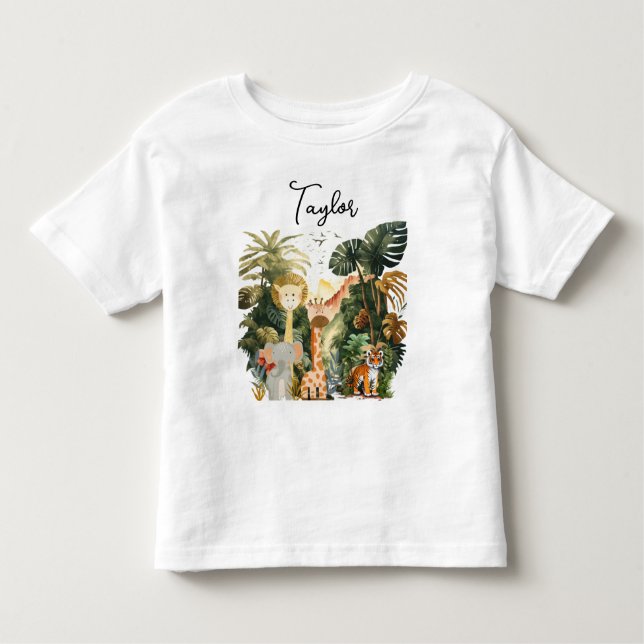 Camiseta Infantil Animais da Selva Safari Exótico Sonho (Frente)