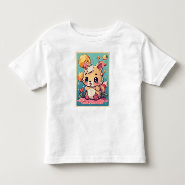 Camiseta Infantil Animais de Cartoon Bonitos e Engraçados (Frente)