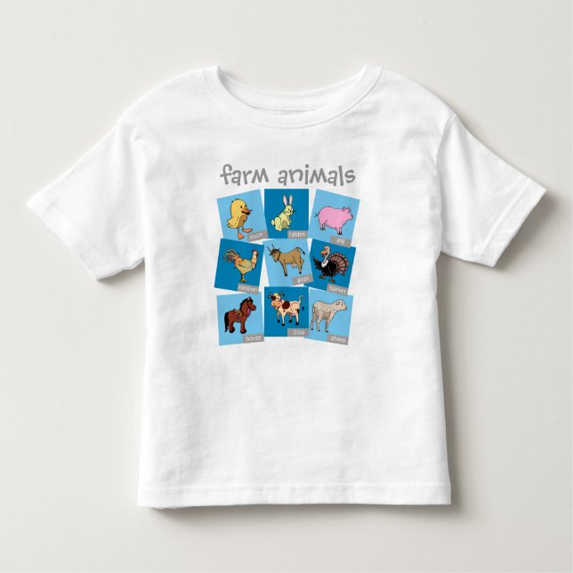 Camiseta Infantil Animais de fazenda (Frente)