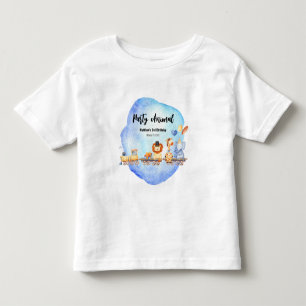 Camiseta Infantil Animais de Festa no Trem Festa de Aniversário na S