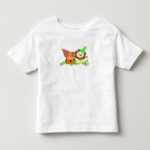 Camiseta Infantil Animais de partido do tigre e do leão