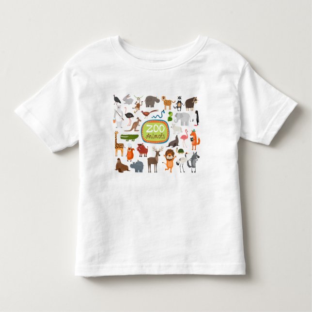 Camiseta Infantil Animais do jardim zoológico (Frente)
