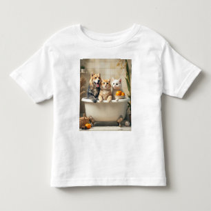 Camiseta Infantil Animais engraçados na banheira