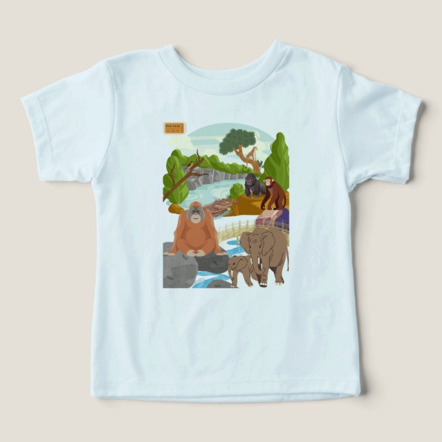 Camiseta Infantil Animais Fofos da Selva | Florest (Design frontal)