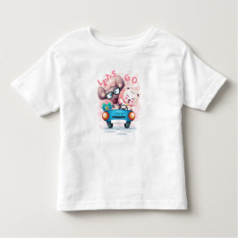 Camiseta Infantil Animais num carro n.o 3
