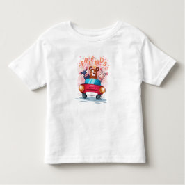 Camiseta Infantil Animais num carro n.o 5
