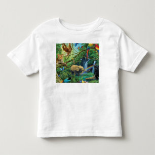 Camiseta Infantil Animais que vivem juntos travesseiros decorativos