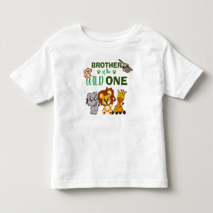 Camiseta Infantil Animais Selvagens Selvagens Safari Cute Primeiro A