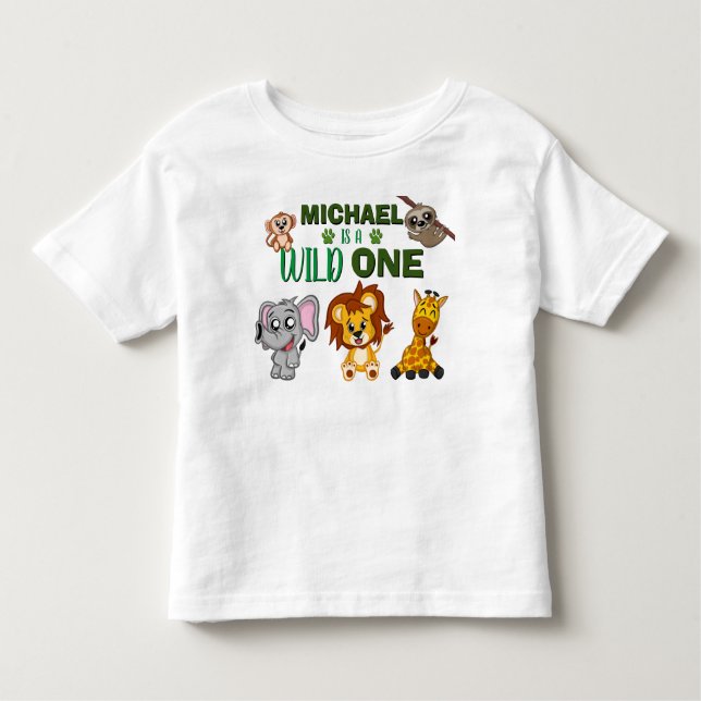 Camiseta Infantil Animais Selvagens Selvagens Selvagens Safari Prime (Frente)