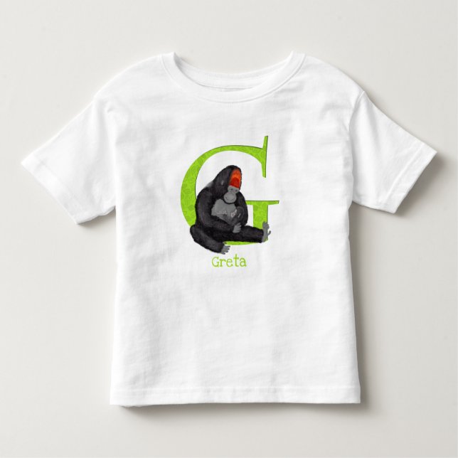Camiseta Infantil Animal ABC G é para gorila T-shirt (Frente)