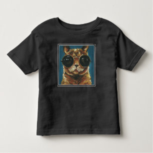 Camiseta Infantil Animal Gatinho De Óculos De Sol