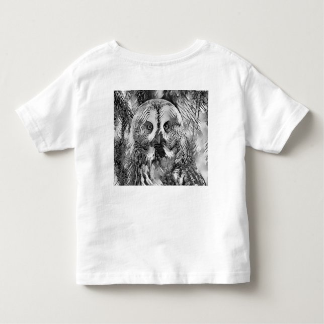 Camiseta Infantil AnimalArtBW_Owl_001 (Verso)