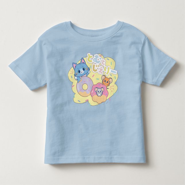 Camiseta Infantil Anime as Delícias da Rosquinha com Tom, Jerry e Tu (Frente)