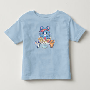 Camiseta Infantil Anime Tom, Jerry e Tuffy Dessert Parlor