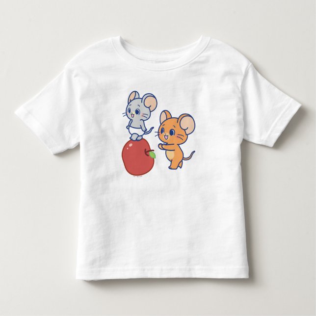 Camiseta Infantil Anime Tuffy e Jerry Apple Rolling (Frente)