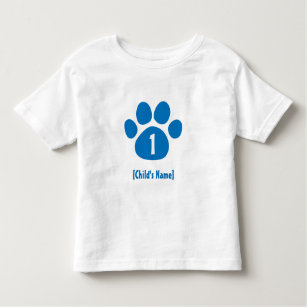 Camiseta Infantil Aniversário azul do impressão da pata