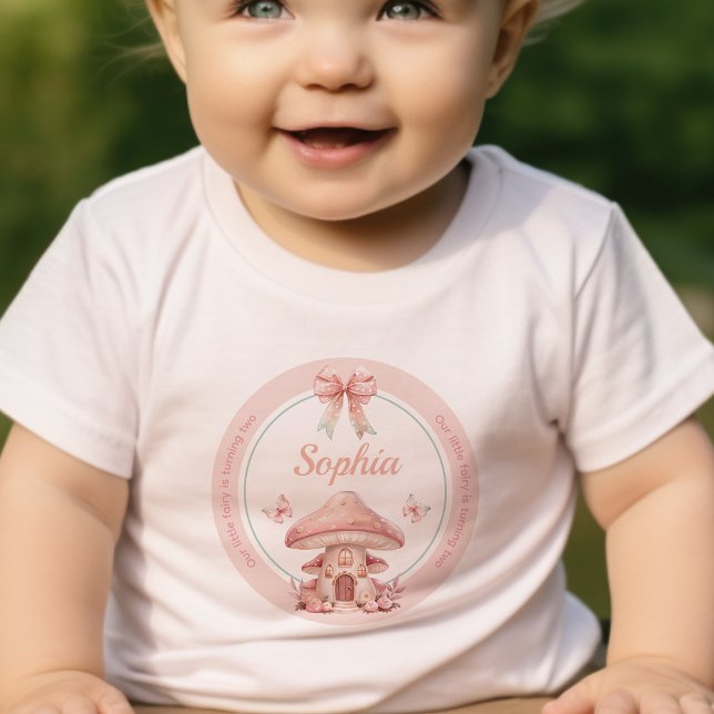 Camiseta Infantil Aniversário da Fada Girl Mushroom House (Criador carregado)