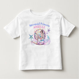 Camiseta Infantil Aniversário da Princesa Sereia Debaixo do Mar