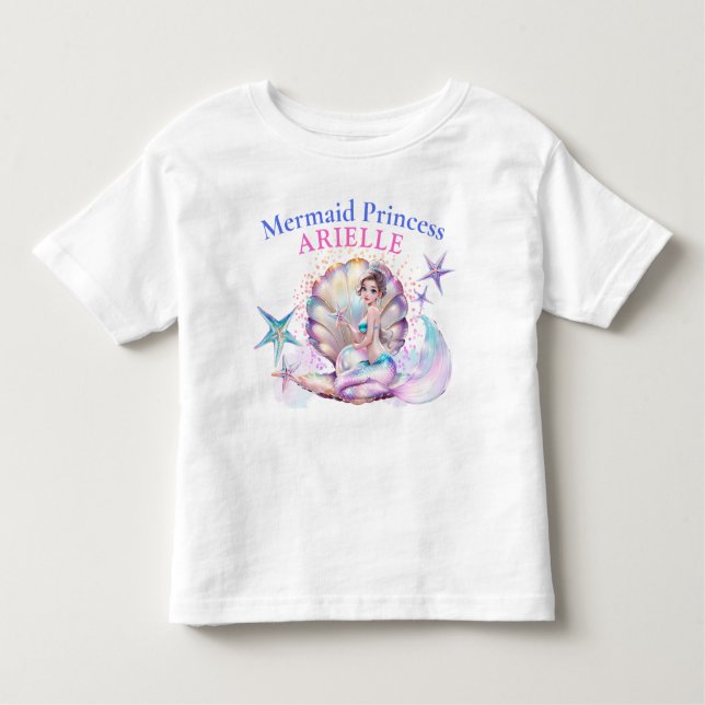 Camiseta Infantil Aniversário da Princesa Sereia Debaixo do Mar (Frente)