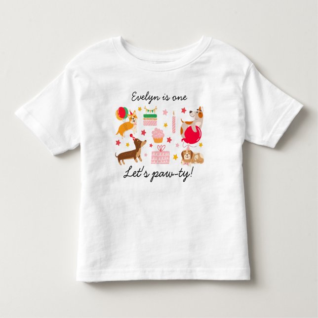 Camiseta Infantil Aniversário de 1 ano da Menina Vamos Festejar Cami (Frente)