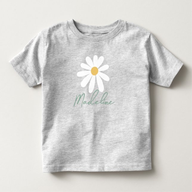 Camiseta Infantil Aniversário de 1 ano da Wild One Daisy Wildflower  (Frente)