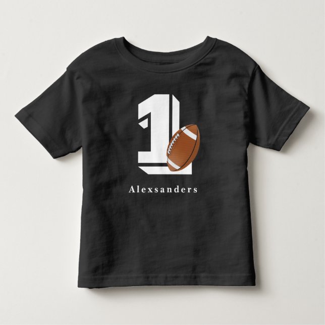 Camiseta Infantil Aniversário de 1 ano de Futebol nome e idade menin (Frente)
