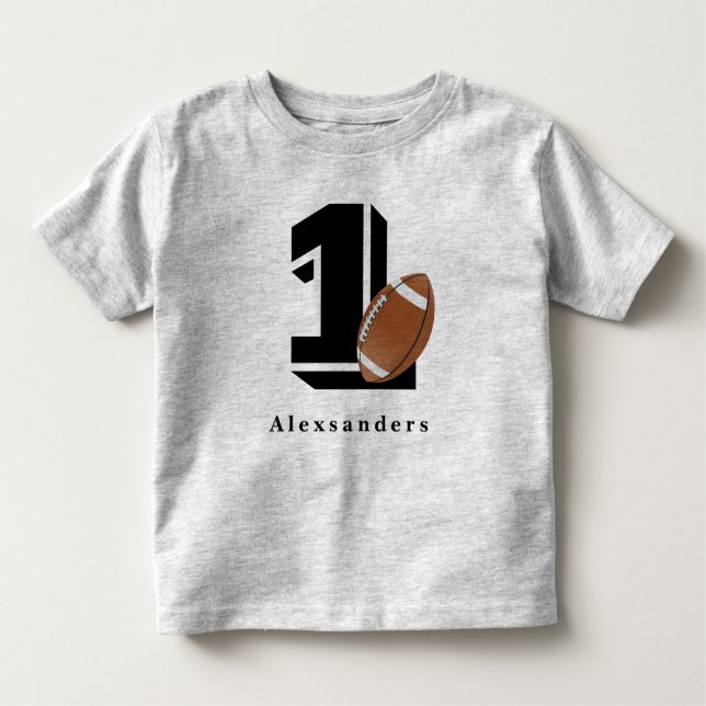 Camiseta Infantil Aniversário de 1 ano Futebol nome e idade menino m (Frente)