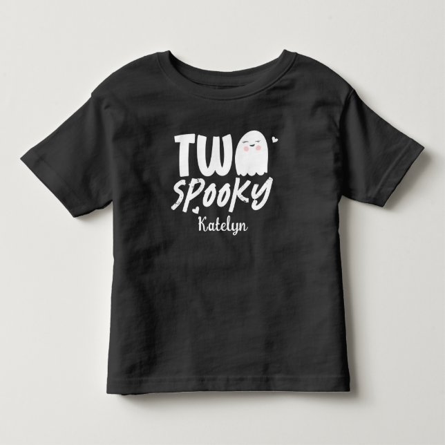 Camiseta Infantil Aniversário de 2 anos de Halloween Two Spooky Pers (Frente)