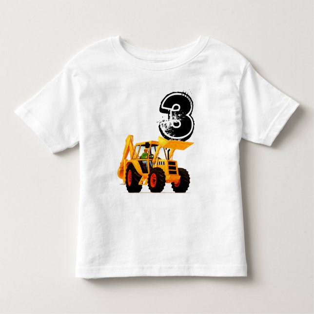 Camiseta Infantil Aniversário de 3 anos amarelo feito sob encomenda (Frente)