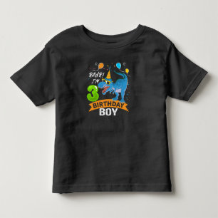 Camiseta Infantil aniversário de 3 anos De 3 Anos, Garoto Presente