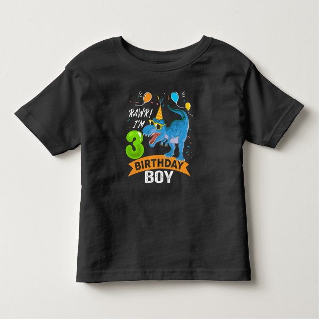 Camiseta Infantil aniversário de 3 anos De 3 Anos, Garoto Presente T (Frente)