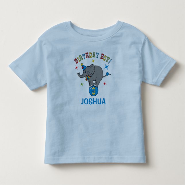 Camiseta Infantil Aniversário de 3 anos de Elefante Circus (Frente)