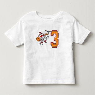 Camiseta Infantil aniversário de 3 anos de Hoops Macacos de Meia