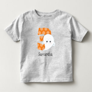 Camiseta Infantil Aniversário de 3 anos de idade do Halloween 3 Terc