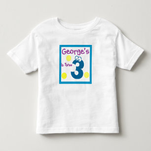 Camiseta Infantil aniversário de 3 anos do bebê, terceira do bebê
