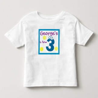 Camiseta Infantil aniversário de 3 anos do bebê, terceira do bebê