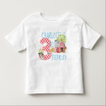 Camiseta Infantil aniversário de 3 anos Fazenda Barnyard Animal Bird<br><div class="desc">Lá em baixo,  na Coleção de Fazendas,  comemora-se aniversário de 3 anos com esta adorável Camisa de Aniversário de Barnyard,  apresentando animais de fazenda bonitinhos Vaca,  Ovelha,  Porco,  Cavalo,  Galo</div>