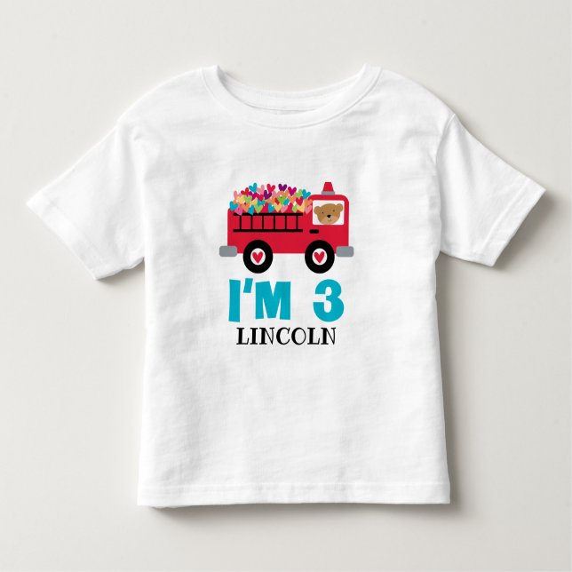 Camiseta Infantil aniversário de 3 anos Im 3 (Frente)