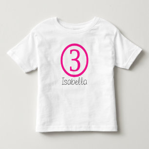 Camiseta Infantil aniversário de 3 anos Personalizável Rapariga de C