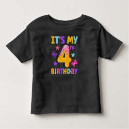 Camiseta Infantil Aniversário de 4 anos
