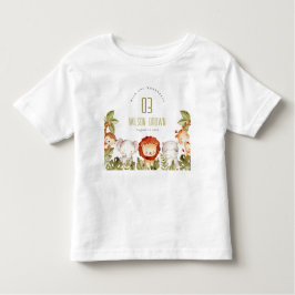 Camiseta Infantil Aniversário de criança De Animais De Safari Tropic