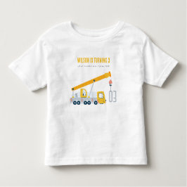 Camiseta Infantil Aniversário de criança do veículo de construção de