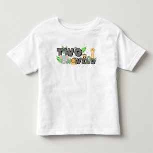 Camiseta Infantil Aniversário de Dois Animais Selvagens da Selva Saf