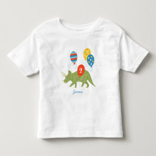Camiseta Infantil Aniversário Dinossauro Triceratops Nome Personaliz