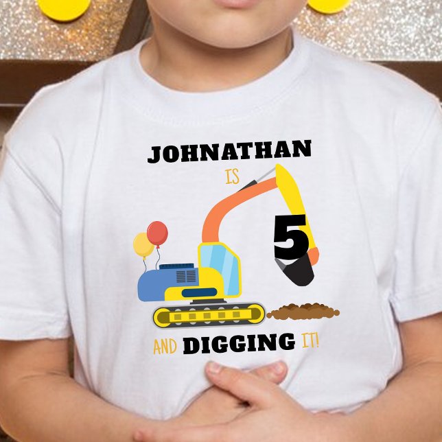 Camiseta Infantil Aniversário do 5 de Construção (Criador carregado)