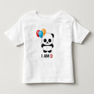 Camiseta Infantil Aniversário do balão da panda